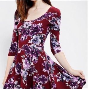 UO Sparkle & Fade 3/4-Sleeve Knit Skater Dress